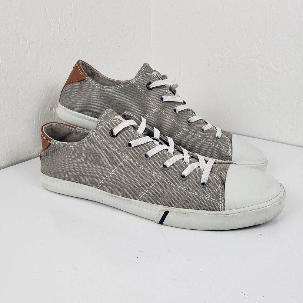 Johnnie-O‎ Men's 11 Sail Away Gray Canvas Low Top Sneakers Shoes